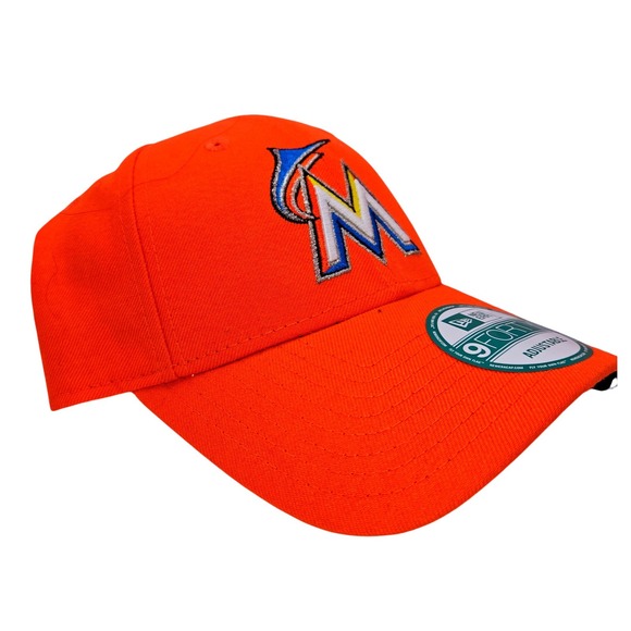 New Era Miami Marlins 9FORTY Adjustable Hat Orange MLB Baseball Cap Strapback - Picture 3 of 7